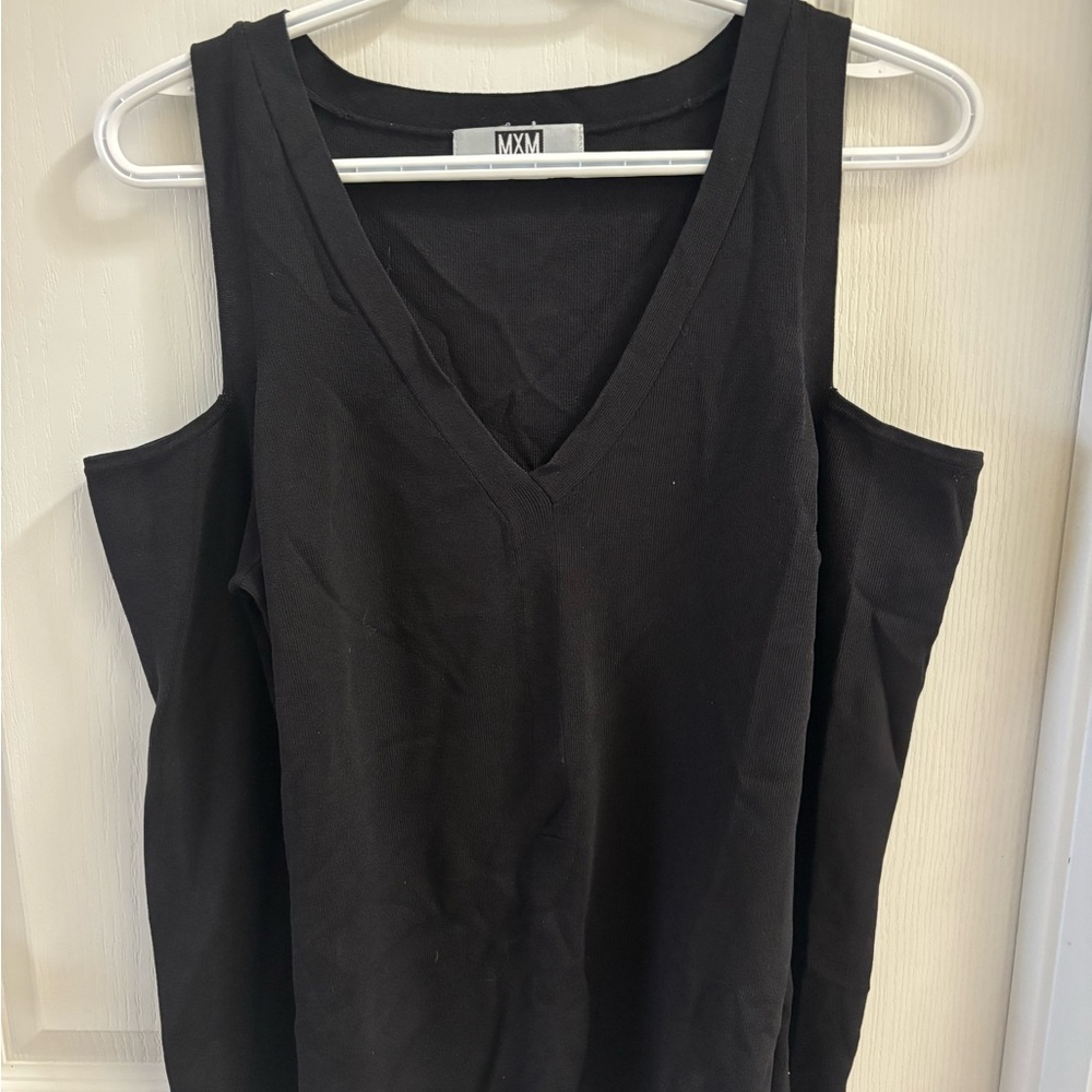 MXM Women's Black Cold Shoulder Top